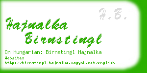 hajnalka birnstingl business card